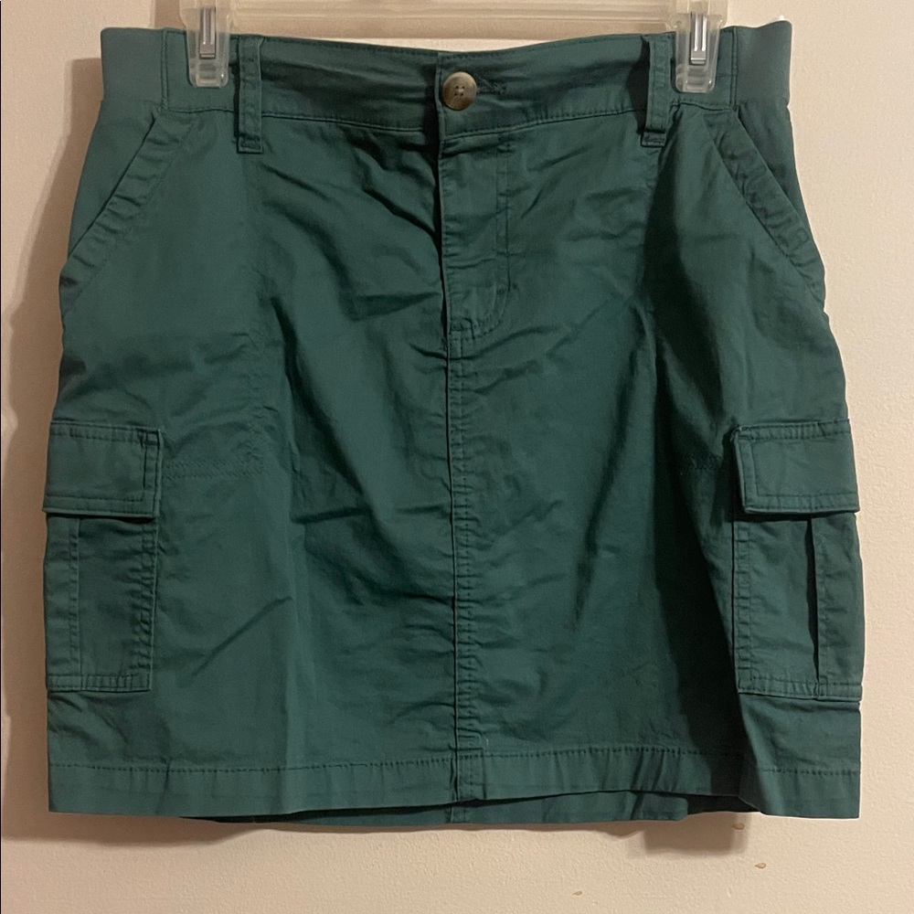 Green Cargo Mini Skirt